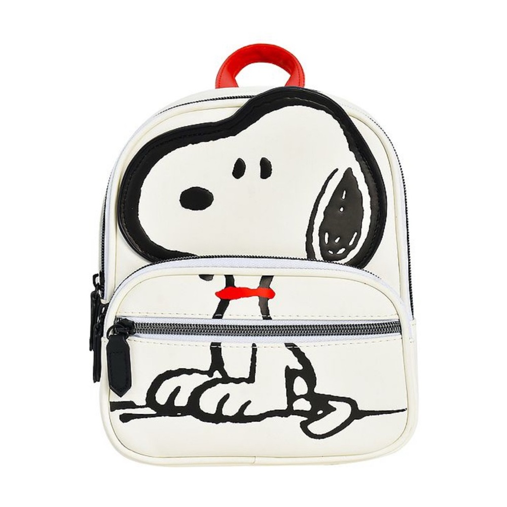 New Peanuts Snoopy Red Collar Backpack - White and Black
